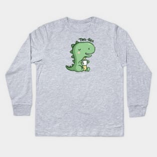 Tea Rex Kids Long Sleeve T-Shirt